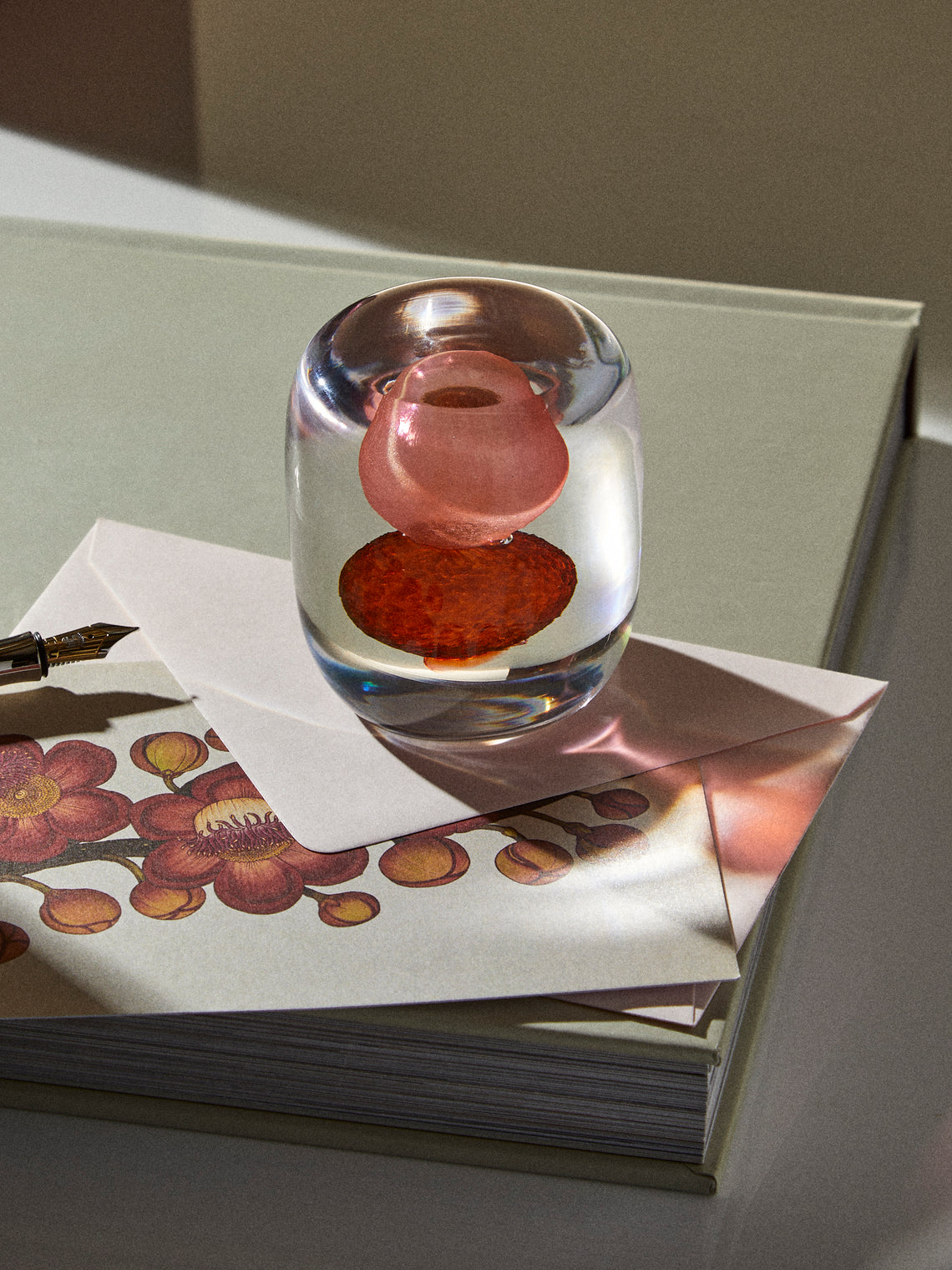 Gather - Hand-Blown Glass Paperweight - Pink - ABASK