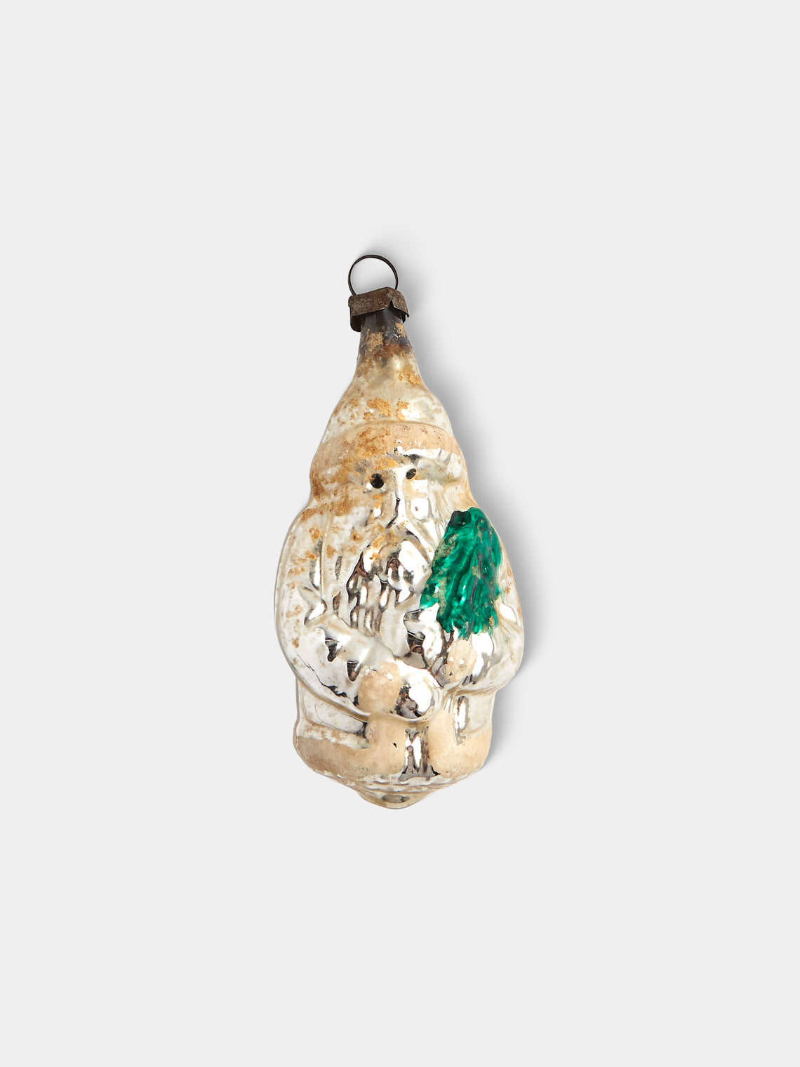 Antique and Vintage - Early-20th-Century Father Christmas Glass Baubles (Set of 8) - Silver - ABASK