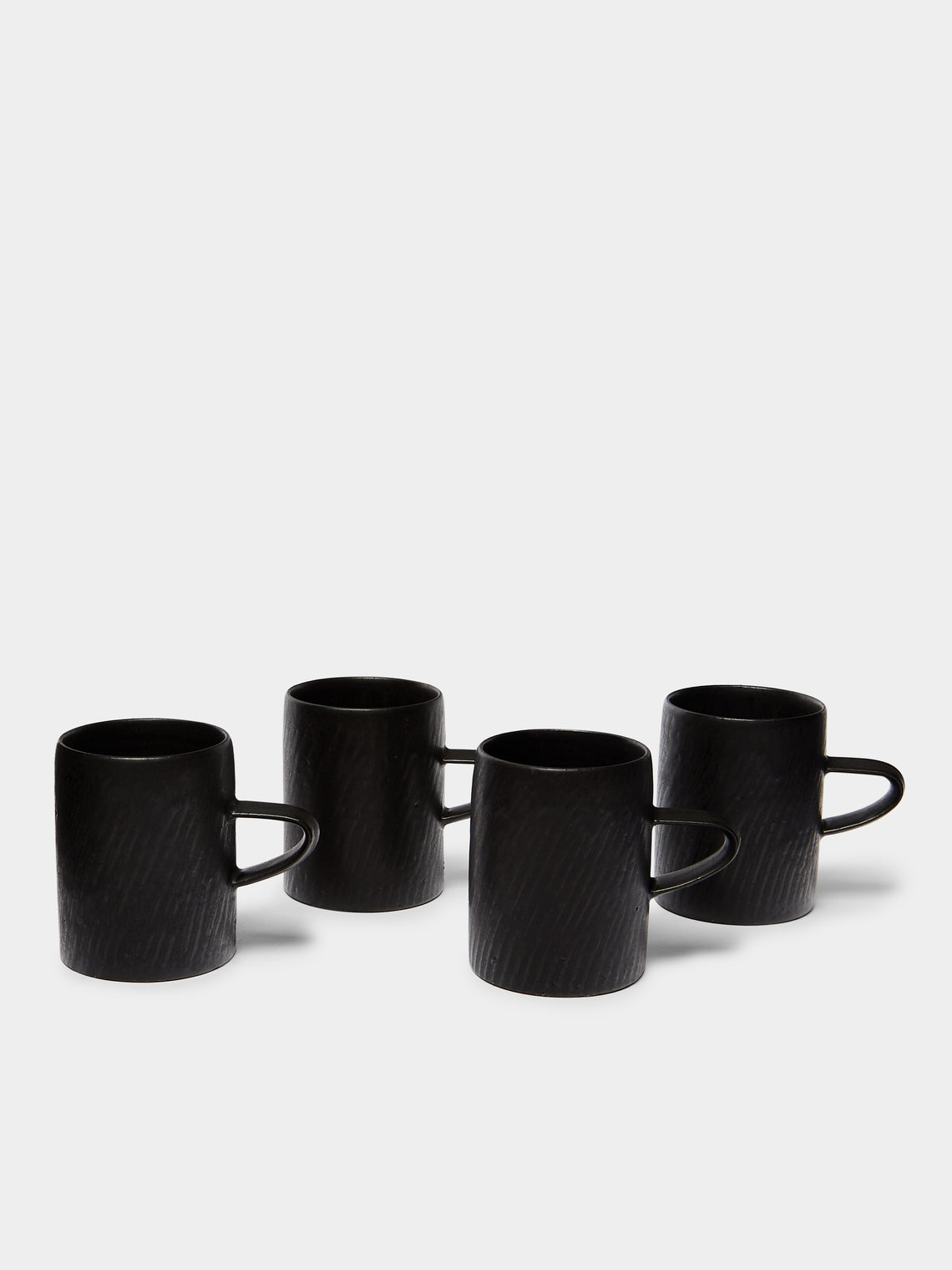 Lee Song-am - Black Clay Medium Mugs (Set of 4) -  - ABASK