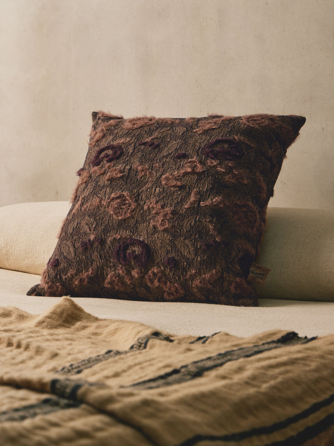The House of Lyria - Lithops Wool and Cashmere Cushion (21.5in/55cm) - Brown - ABASK