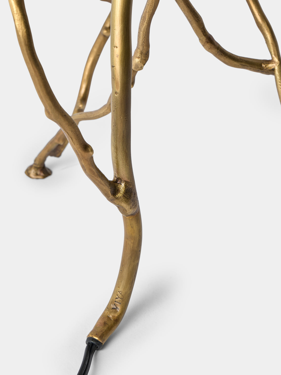 Viya - Majuli Brass and Handwoven Cane Table Lamp - Brass - ABASK