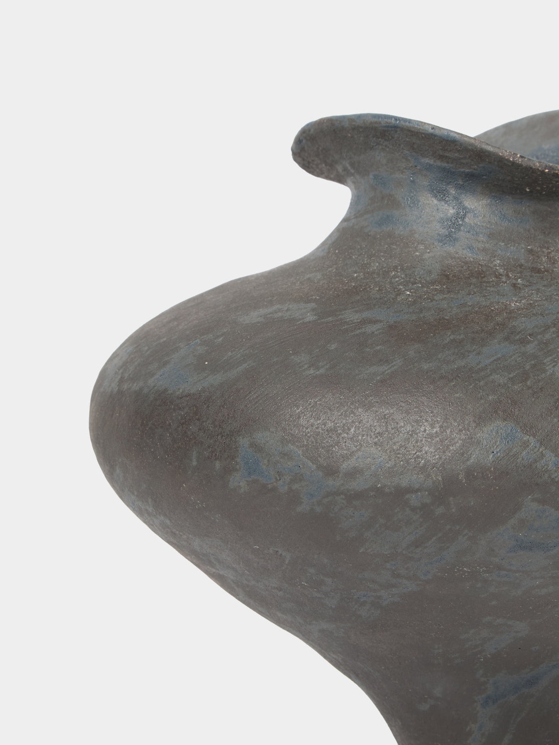 By Raffaella - Roma Hand-Coiled Stoneware Vase (8in/20cm) - Gray - ABASK