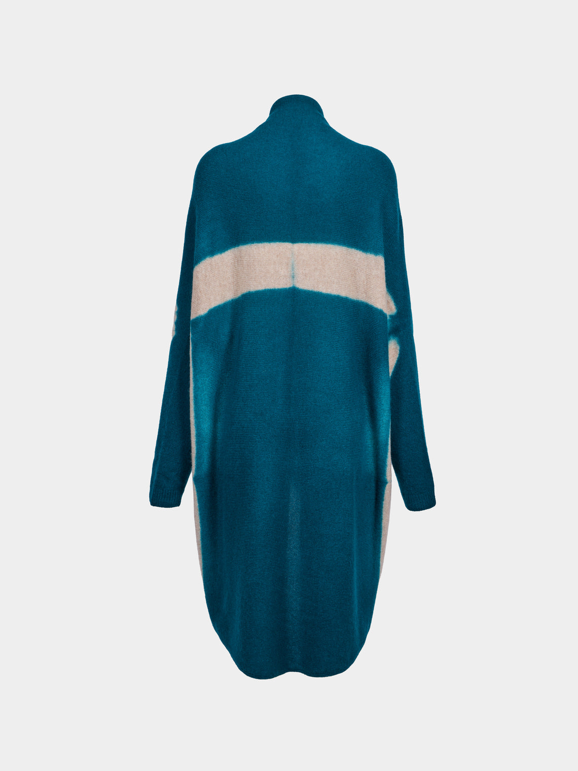 Suzusan - Shibori Cashmere Upside-Down Cape | One Size - Teal - ABASK