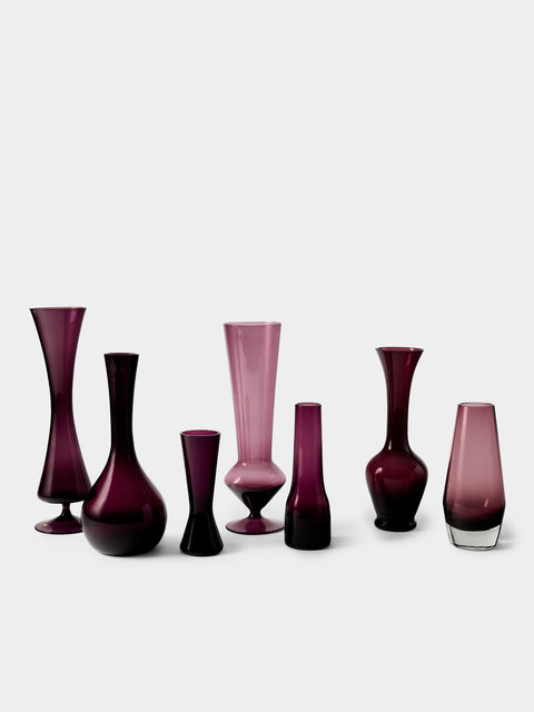 Antique and Vintage - Mid-Century Glass Bud Vases (Set of 7) - Purple - ABASK - 