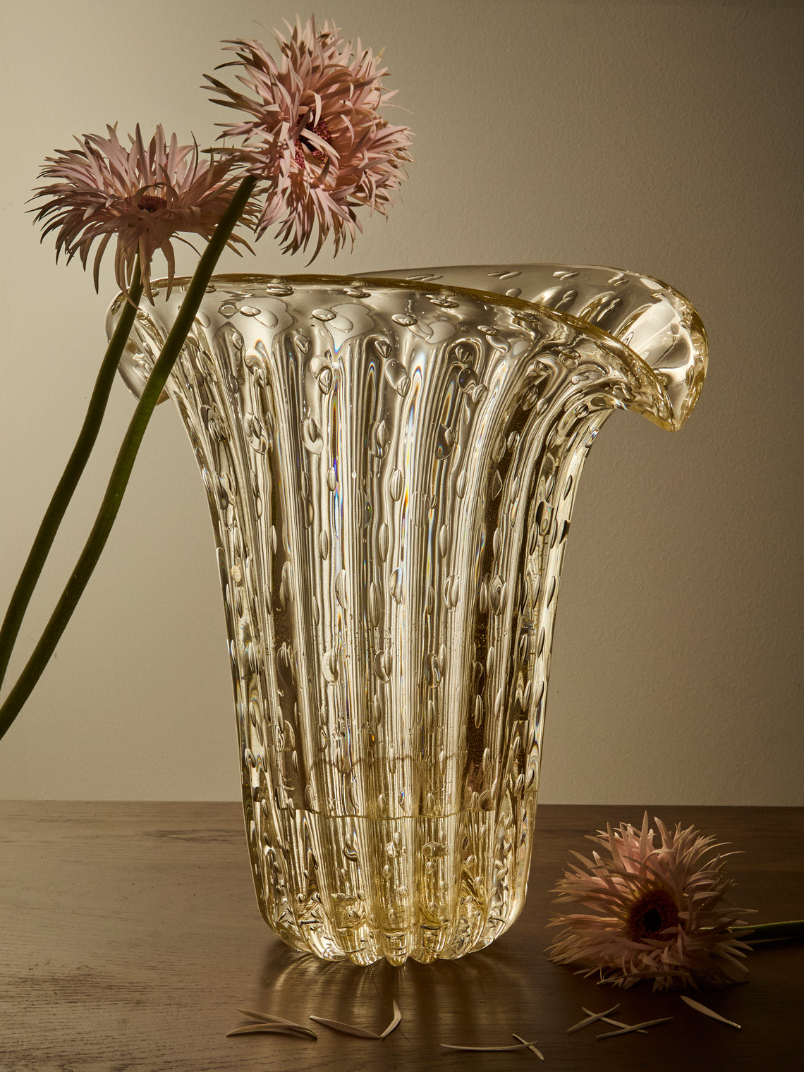 Antique and Vintage - 1970s Ercole Barovier Murano Glass Vase (14.5in/36.5cm) - Clear - ABASK