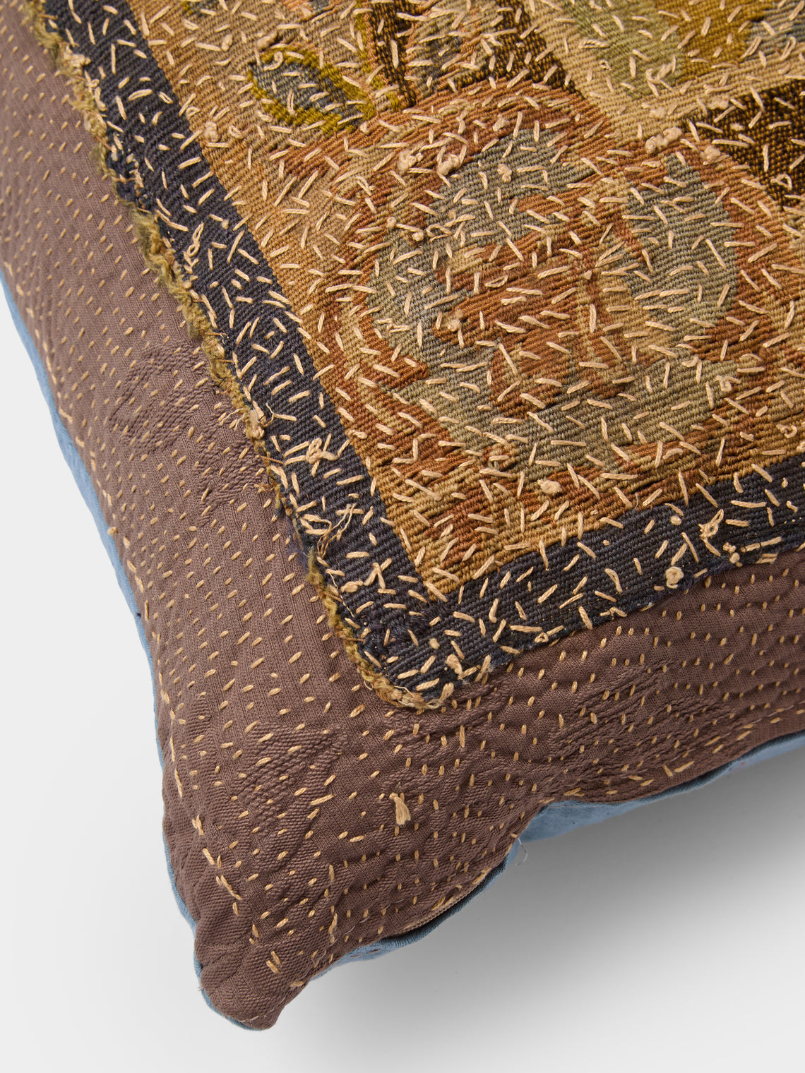 By Walid - 17th-Century Flemish Verdure Tapestry Linen Cushion (23.5in/60cm) - Multiple - ABASK