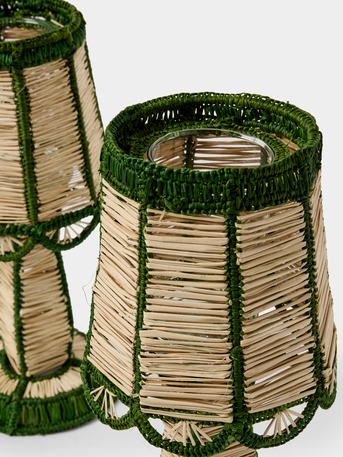 CasaLatina - | Set of 2 | Dayana Handwoven Iraca Palm Portable Lights - Beige - ABASK