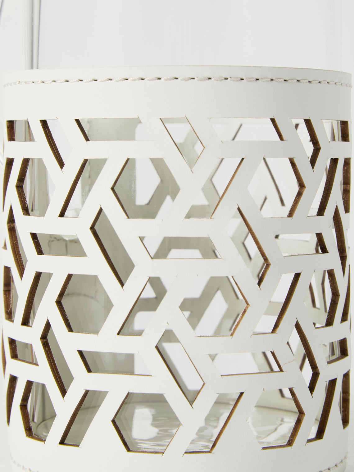 RUDI - Messina Leather and Glass Pitcher (25oz/0.75L) - White - ABASK