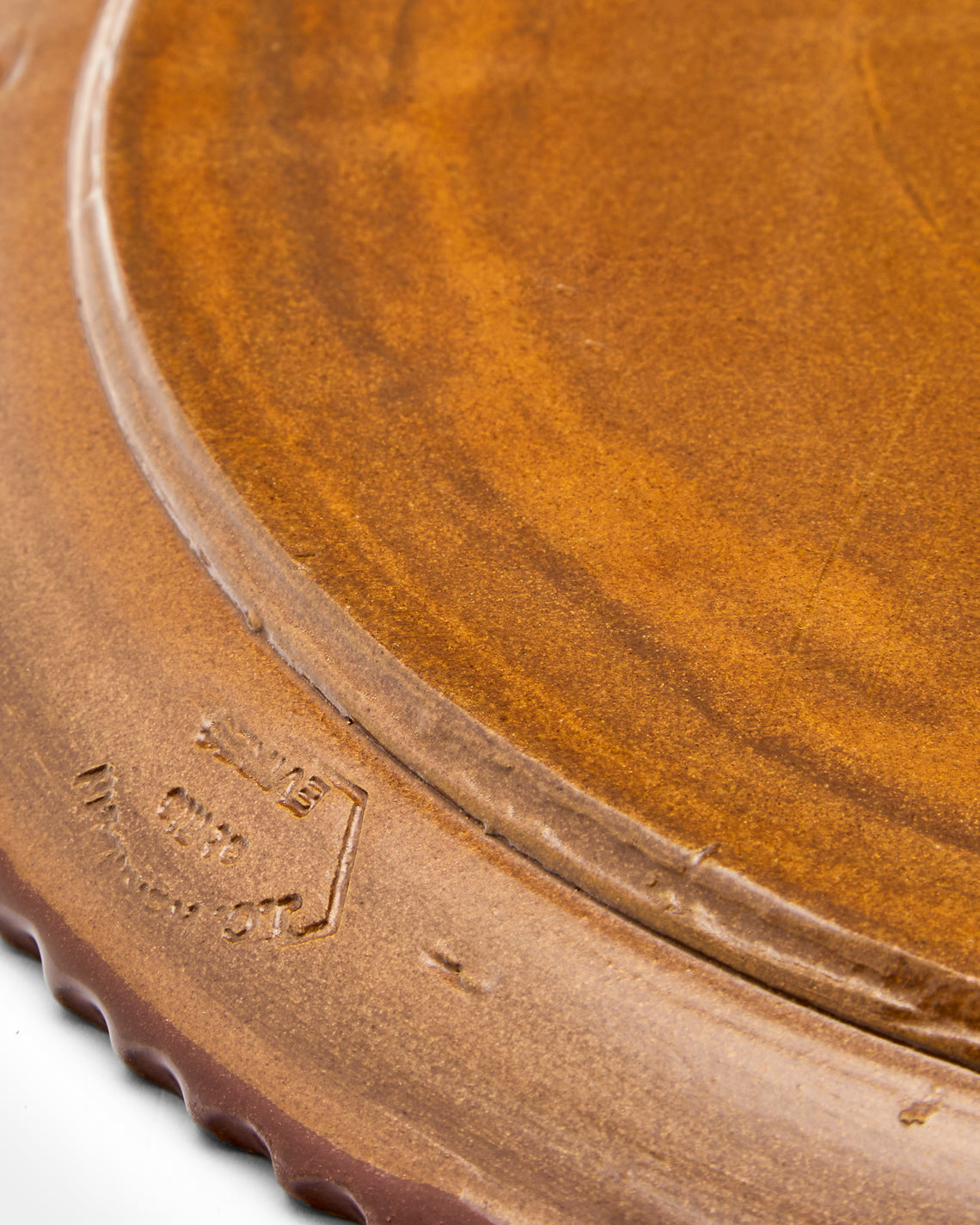 Poterie d’Évires - Deer Hand-Painted Ceramic Large Round Platter - Light brown - ABASK