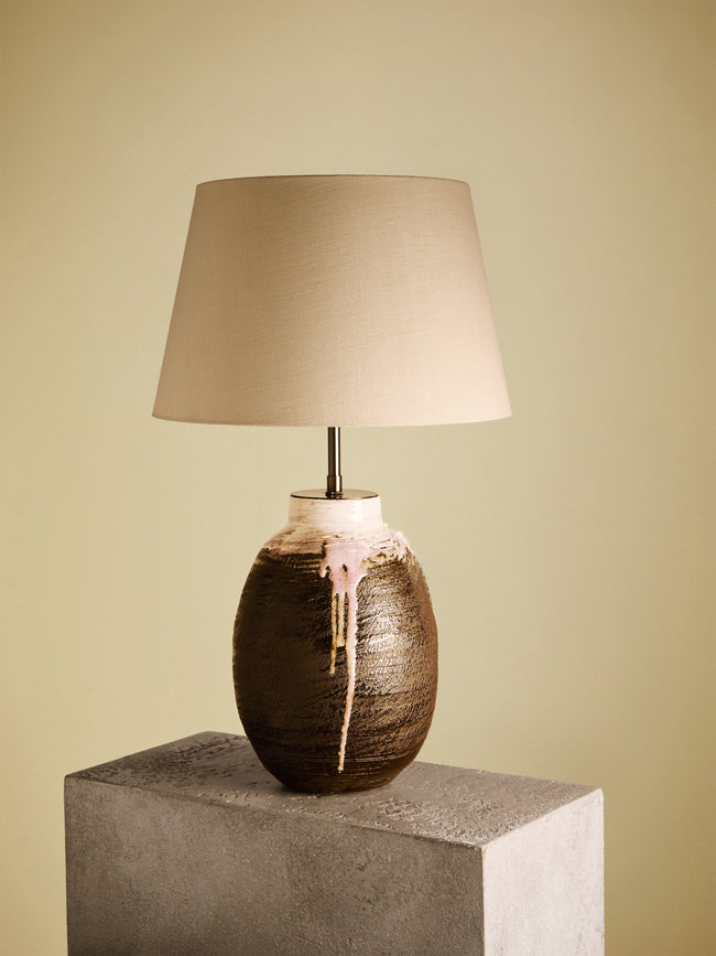 Peter Speliopoulos Projects - Hand-Glazed Stoneware Table Lamp - Gray - ABASK