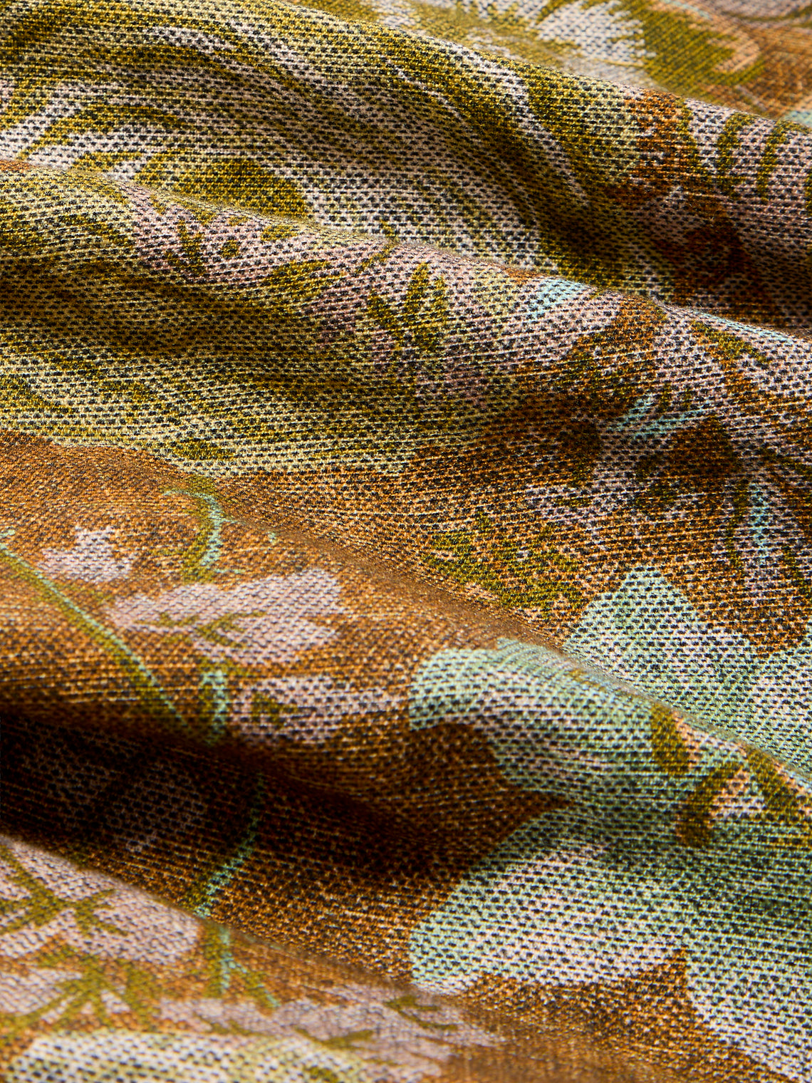 D'Ascoli - Seville Printed Linen Round Tablecloth (118in/3m) - Brown - ABASK