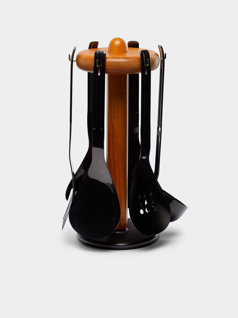 Antique and Vintage - Mid-Century Carl Auböck for Ostovics Culinar Steel Utensils with Holder (Set of 6) -  - ABASK - 