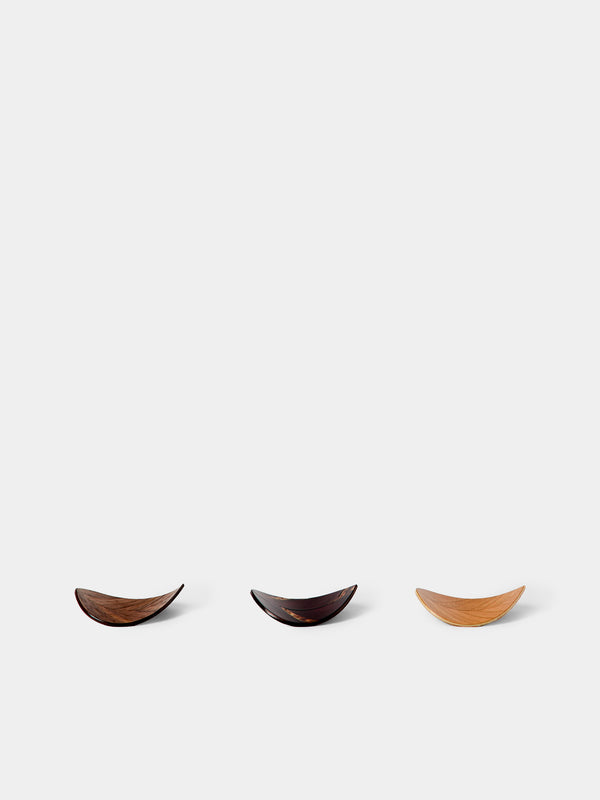 Denshiro - Leaf Cherry Bark Chopstick Rests (Set of 3) - Brown - ABASK - 