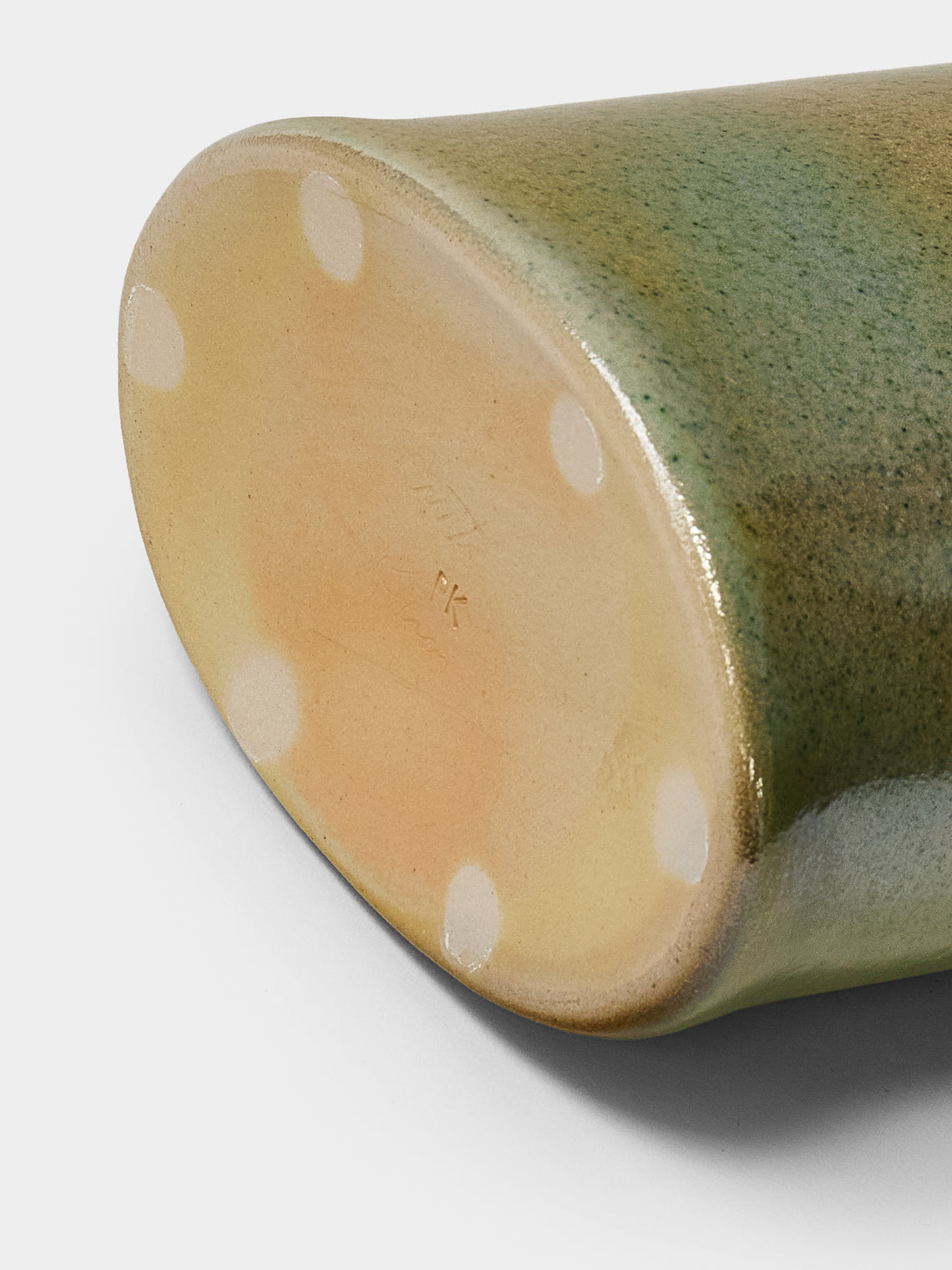 Ruth King - Hand-Built Ceramic Vase (9.5in/24cm) - Green - ABASK