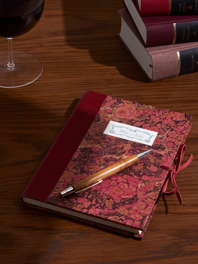 Giannini Firenze - Hand-Marbled Leather-Bound Wine, Gardening & Recipe Journals (Set of 3) - Multiple - ABASK