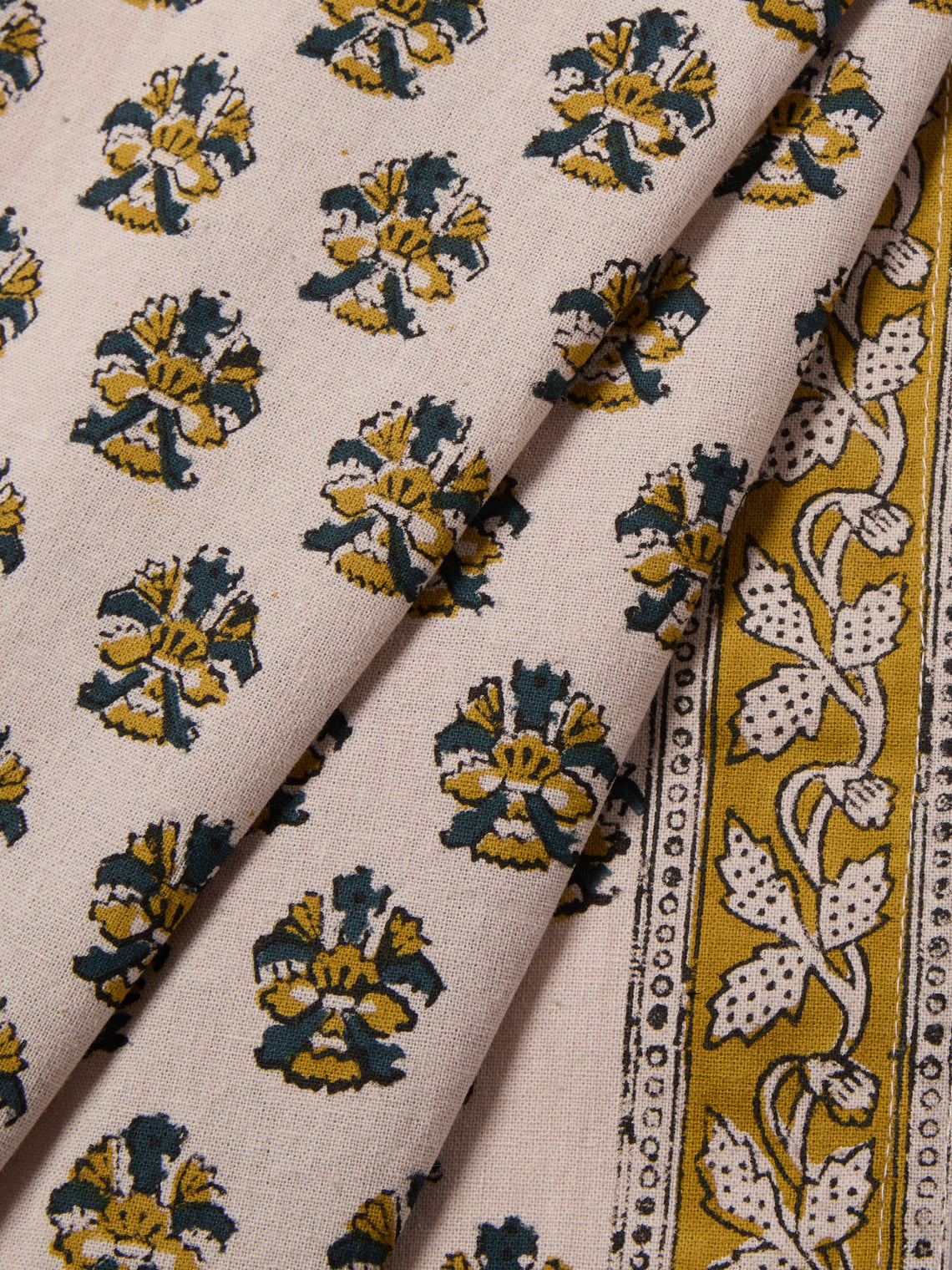 Chamois - Samode Block-Printed Cotton Napkins (Set of 8) - Yellow - ABASK