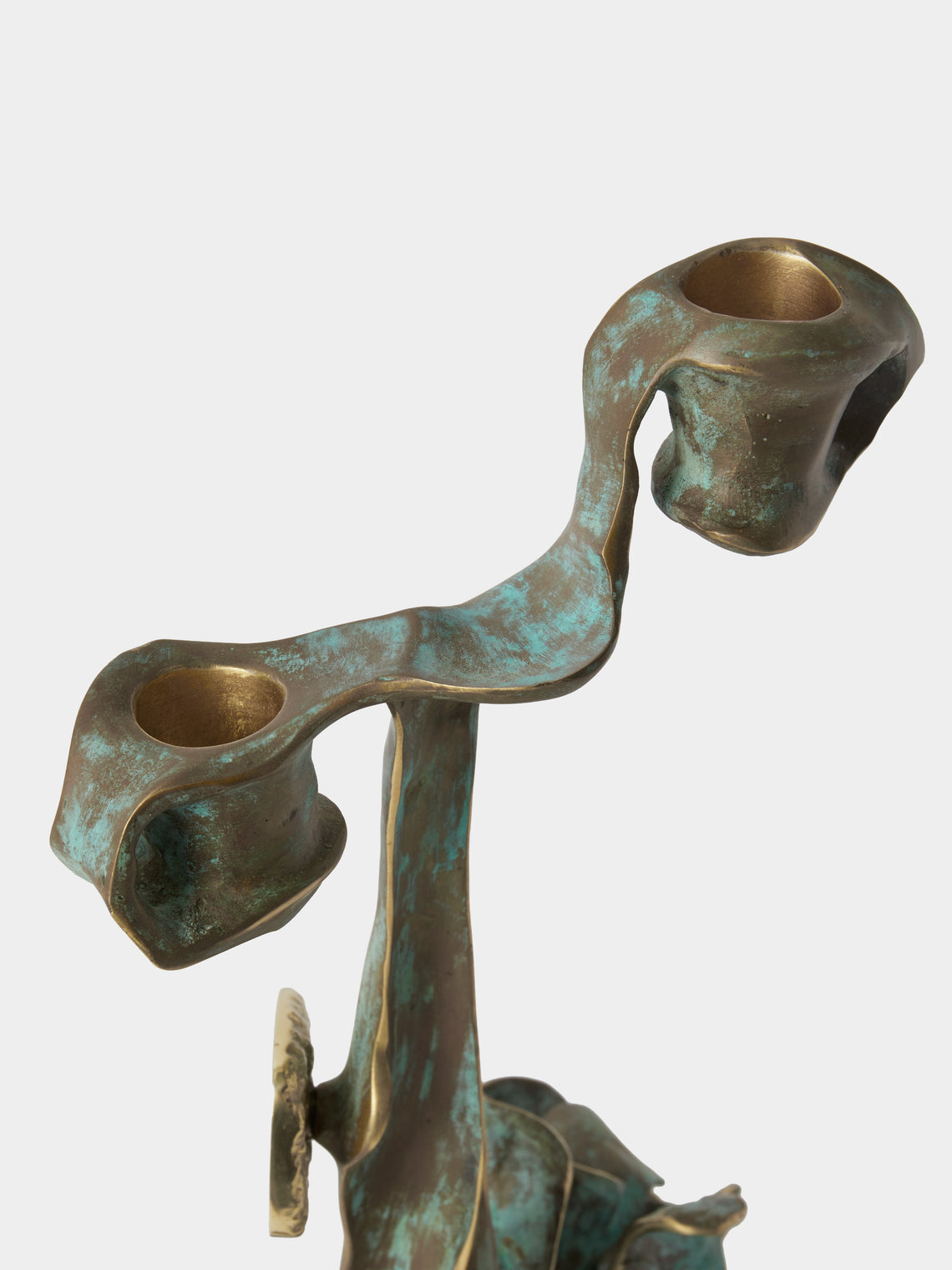 Viya - Glory Lily Brass Medium Candle Holder - Brass - ABASK