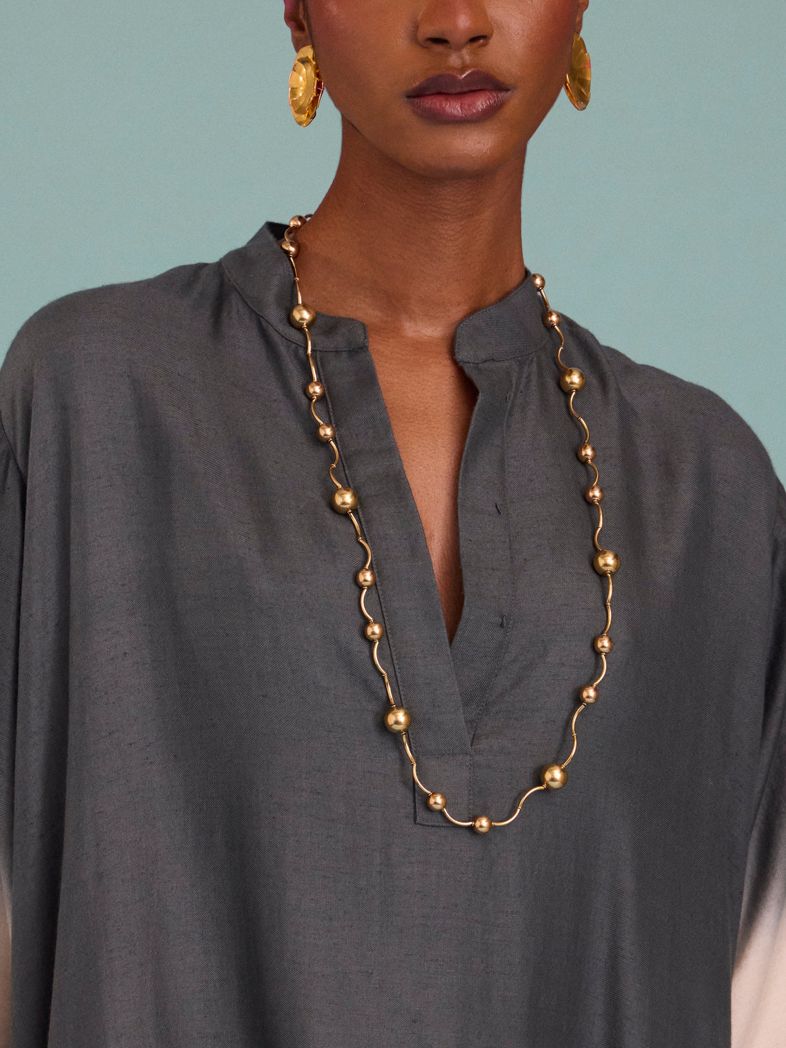 Me & K - Ombré Cashmere Kaftan | Size: S - Ivory - ABASK