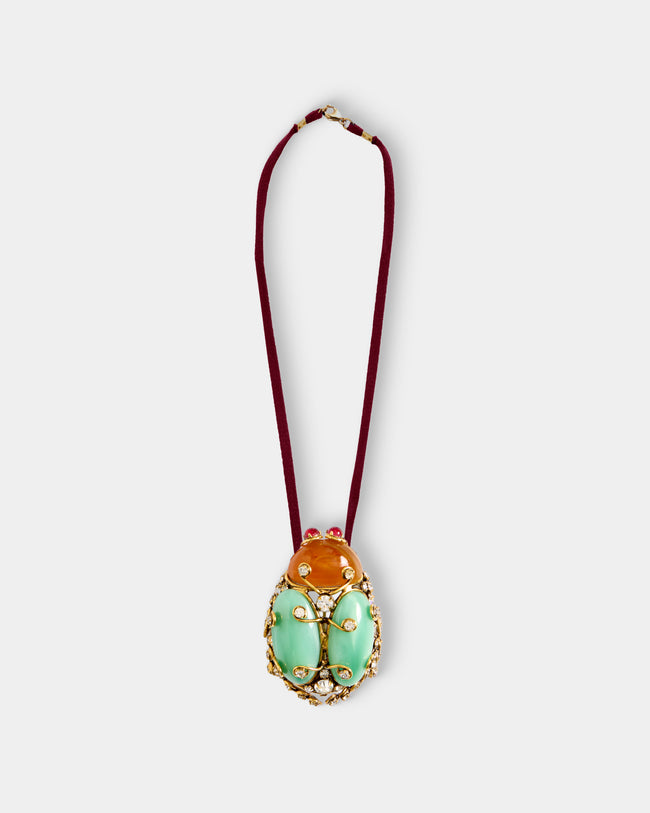 Mahnaz Collection - Women's Vintage 1990 Iradj Moini Yellow Gold and Crystal Brooch Pendant - Multiple - ABASK - 