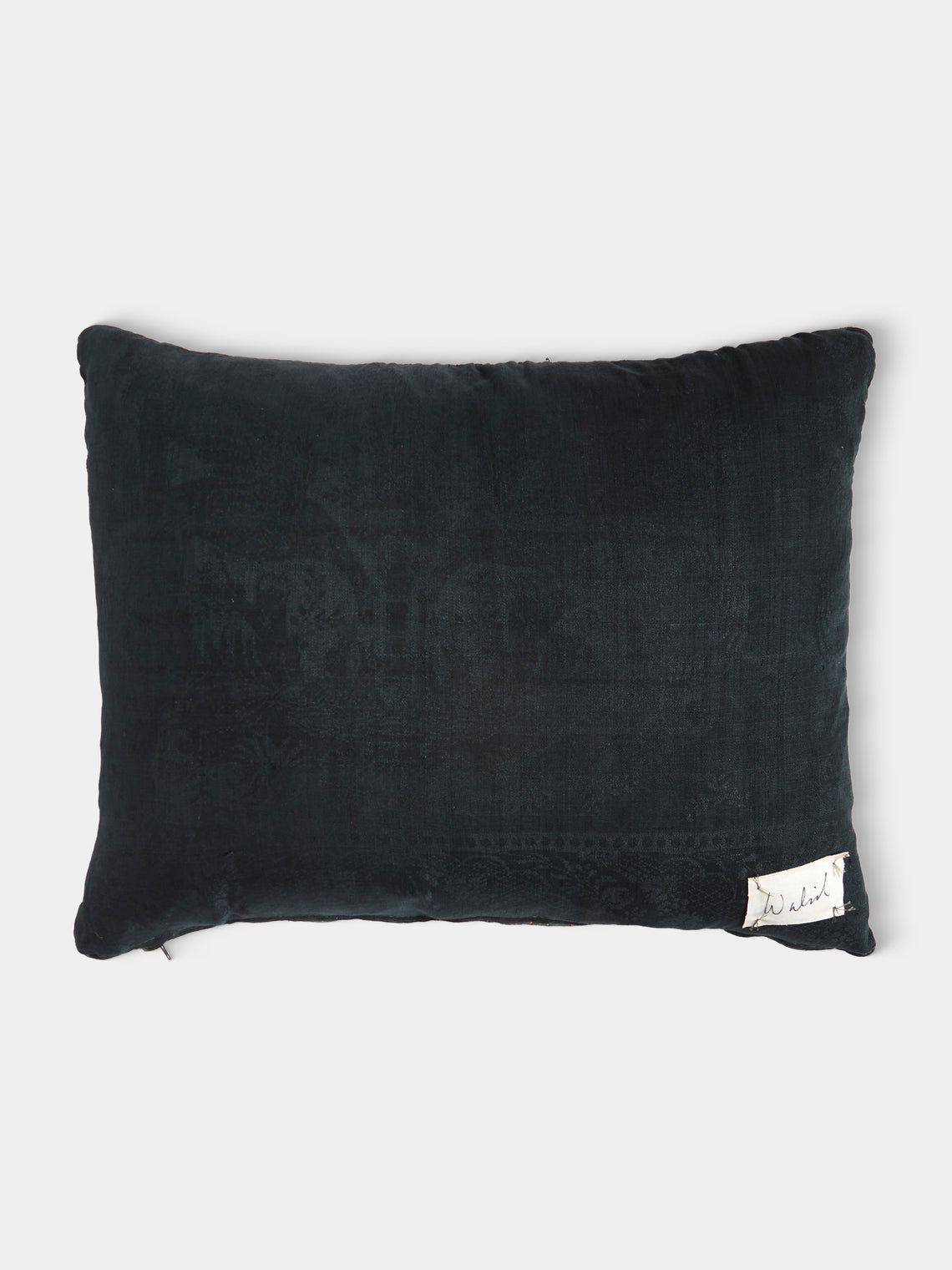 By Walid - 19th-Century Victorian Needlepoint Wool and Linen Cushion (25.5in/65cm) - Red - ABASK