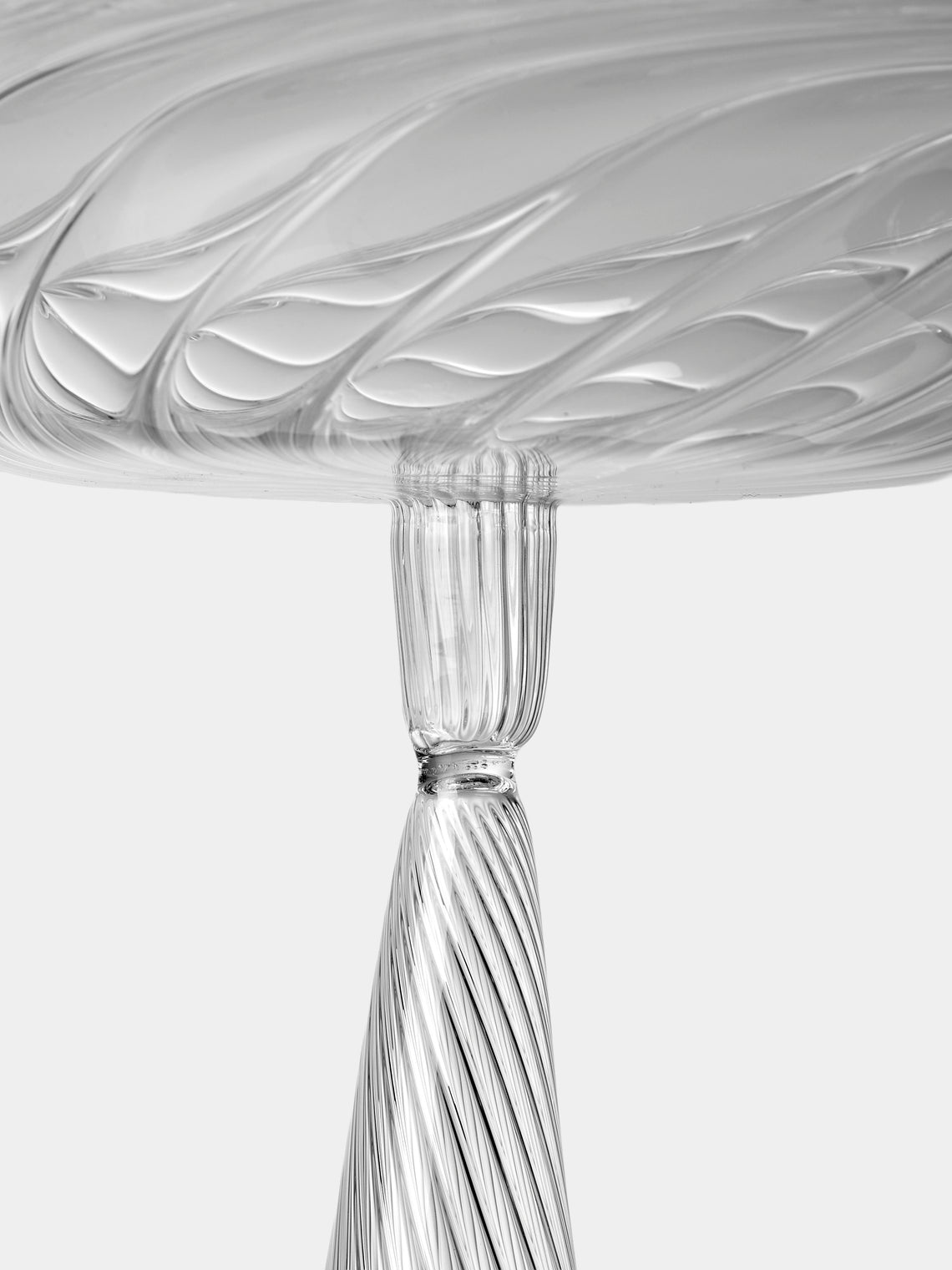 Alya Tannous - Twisted Hand-Blown Glass Large Dessert Bowl - Clear - ABASK