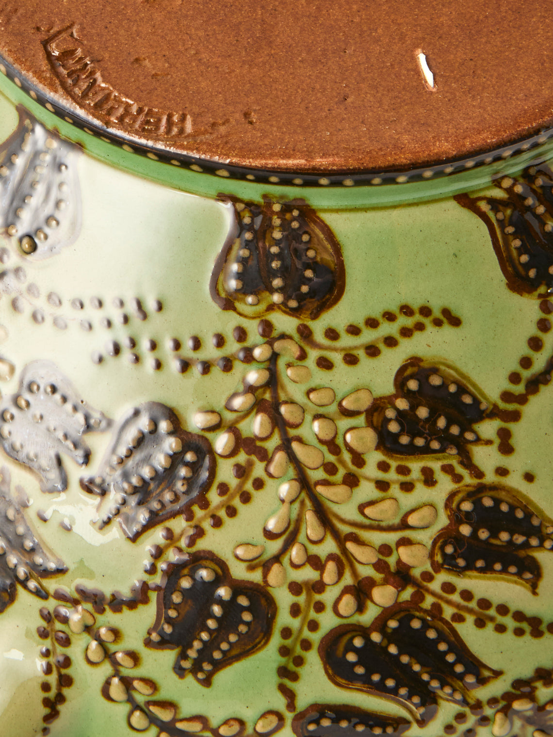Poterie d’Évires - Flowers Hand-Painted Ceramic Soup Tureen - Green - ABASK