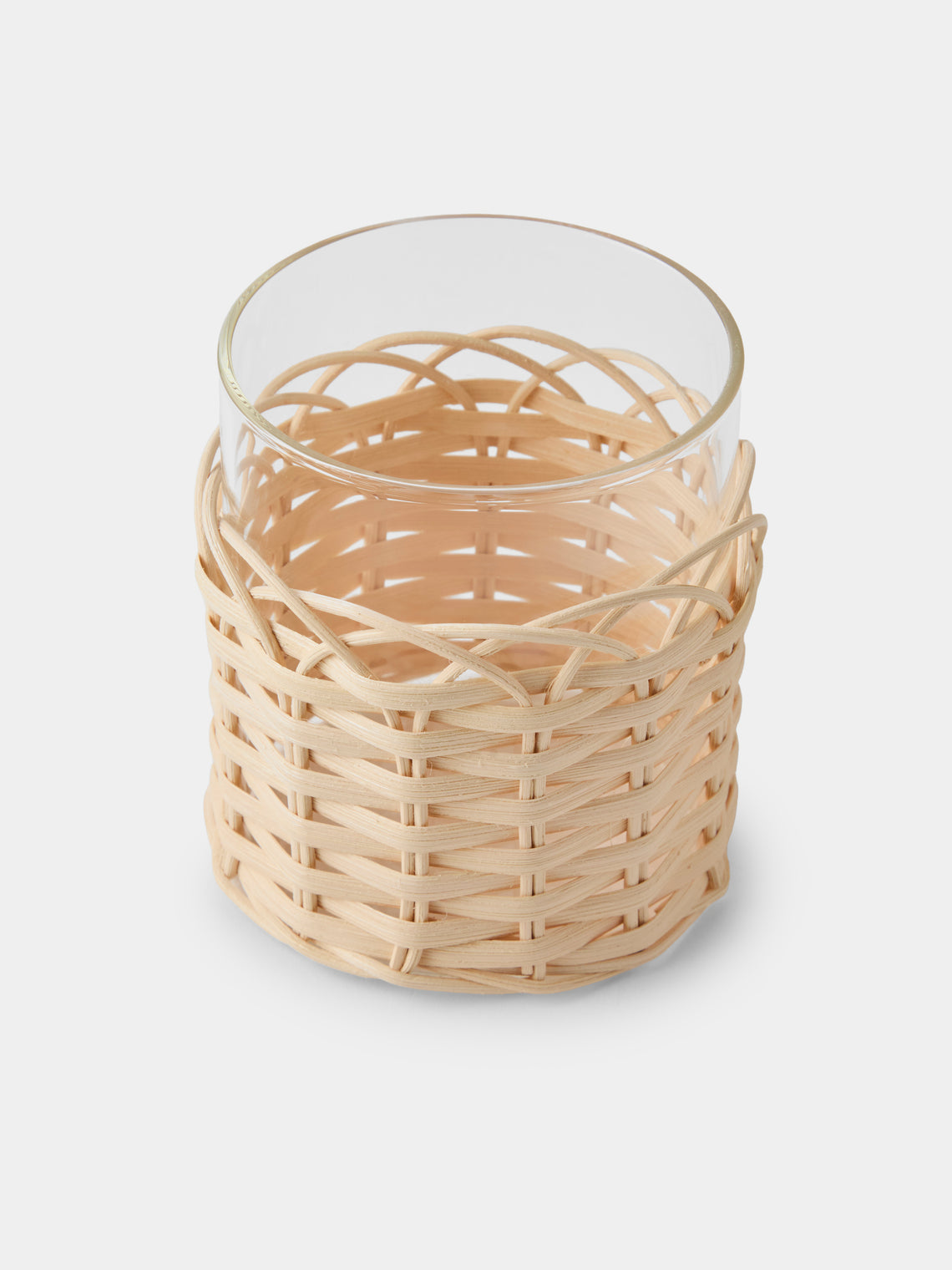 Pigment France - Wideville Rattan Table Candle Holder - Cream - ABASK