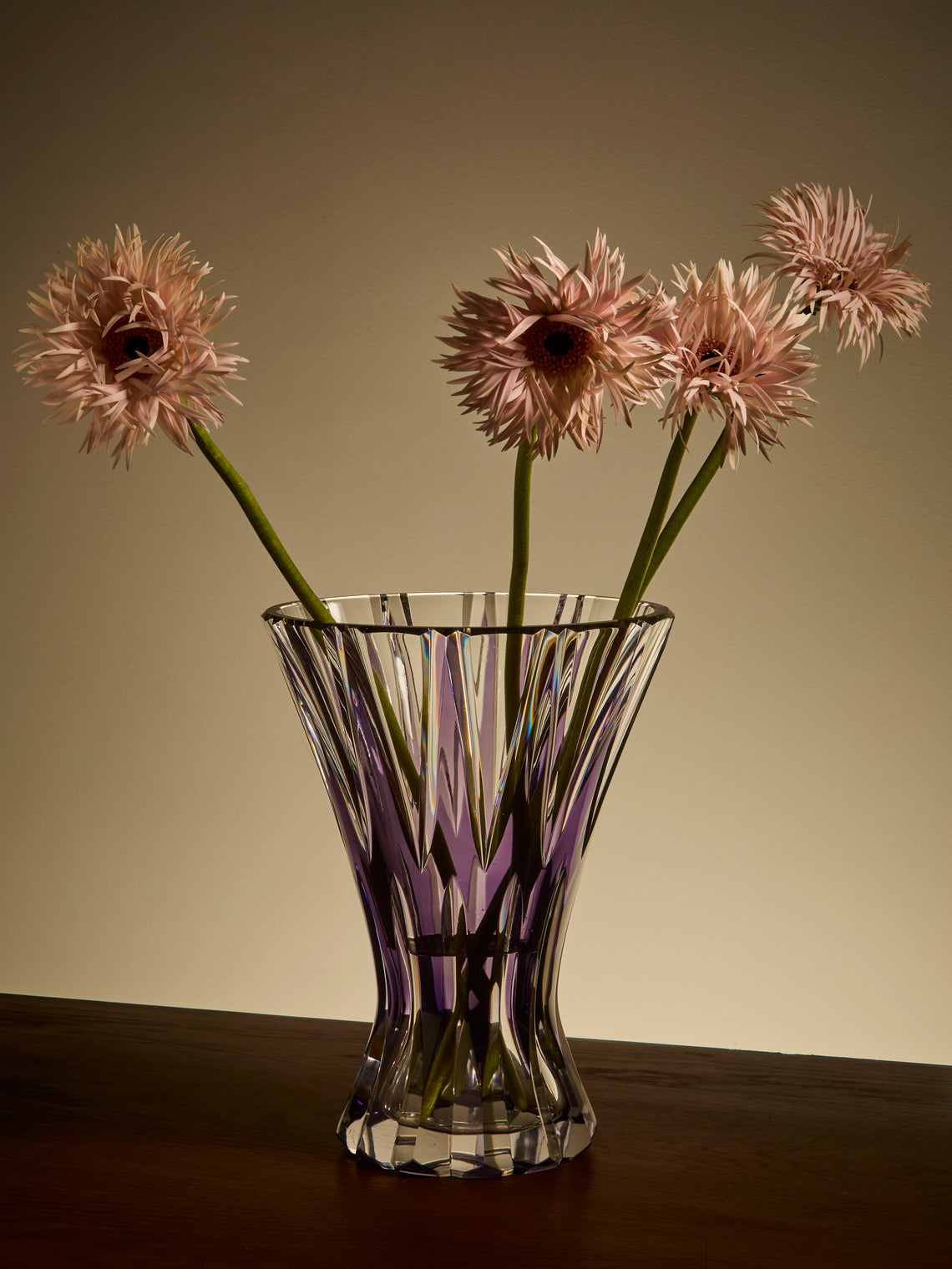 Antique and Vintage - 1970s Val Saint Lambert Crystal Vase (12in/31cm) - Purple - ABASK