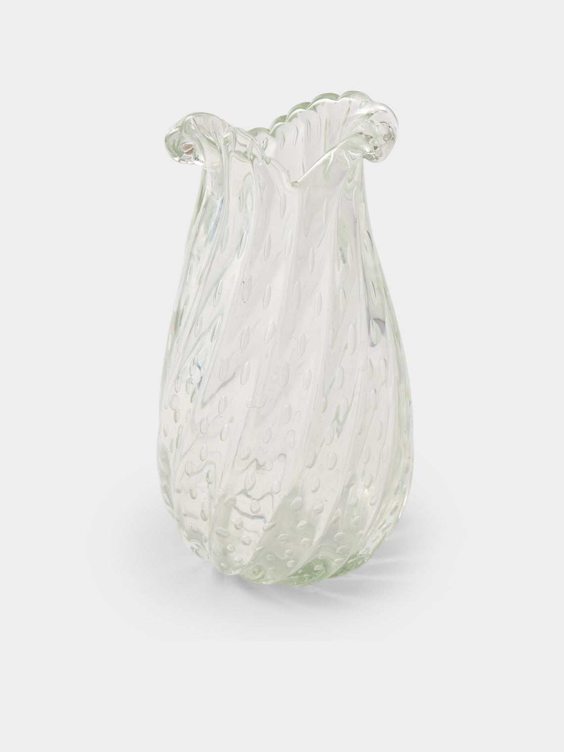 Antique and Vintage - 1940s Barovier Bullicante Murano Glass Vase - Clear - ABASK - 