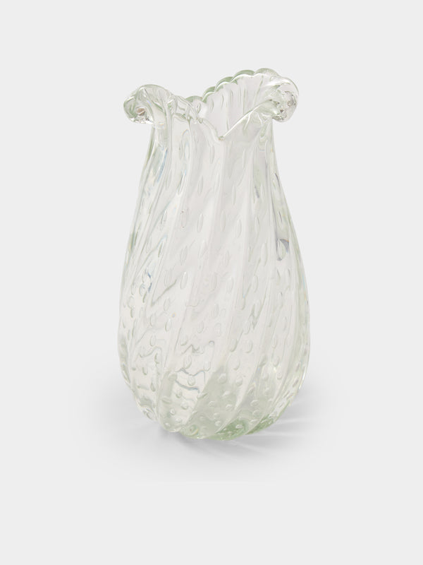 Antique and Vintage - 1940s Barovier Bullicante Murano Glass Vase - Clear - ABASK - 