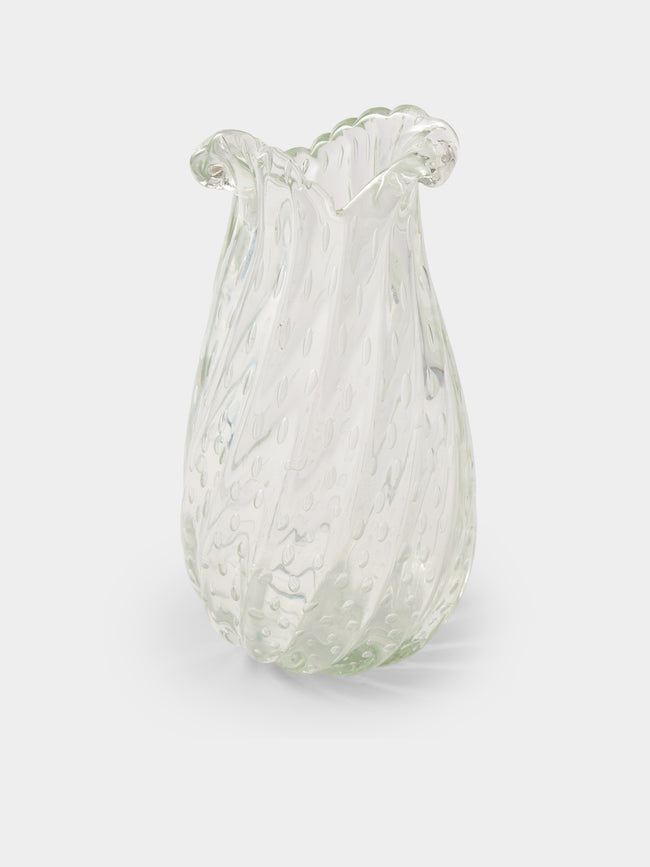 Antique and Vintage - 1940s Barovier Bullicante Murano Glass Vase - Clear - ABASK - 