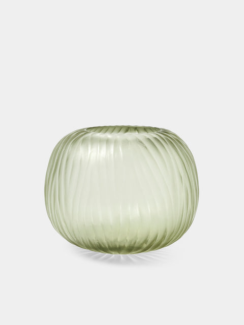 Micheluzzi Glass - Riccio Verdino Alghe Hand-Blown Murano Glass Vase (7.5in/19cm) - Green - ABASK - 