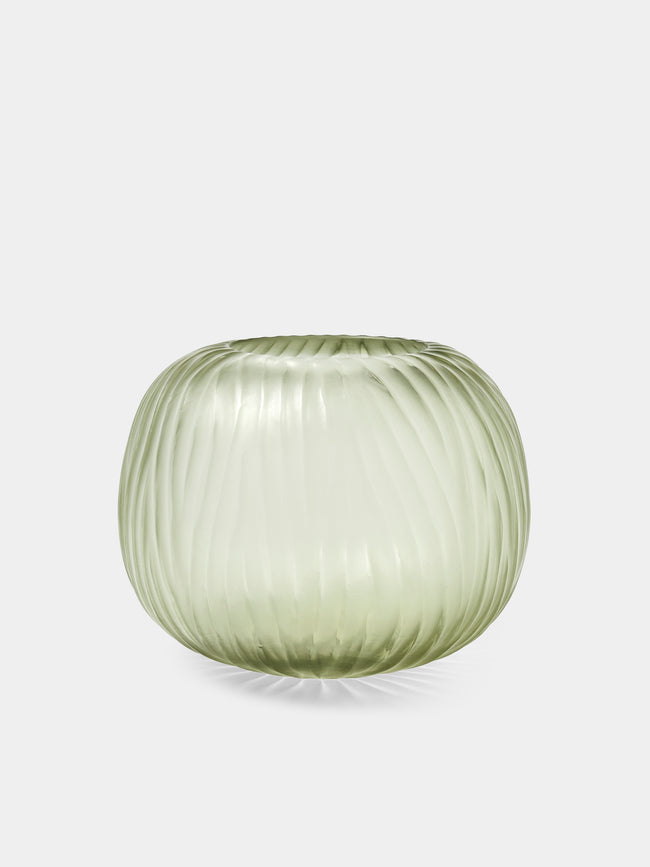 Micheluzzi Glass - Riccio Verdino Alghe Hand-Blown Murano Glass Vase (7.5in/19cm) - Green - ABASK - 