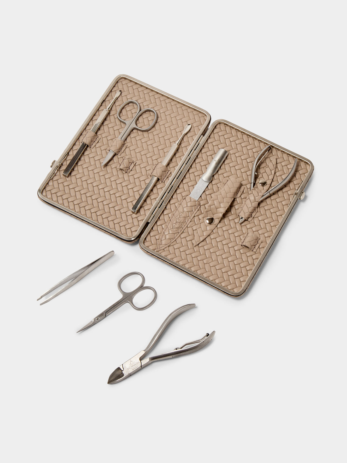 F. Hammann - Woven Leather Large Manicure Set - Beige - ABASK