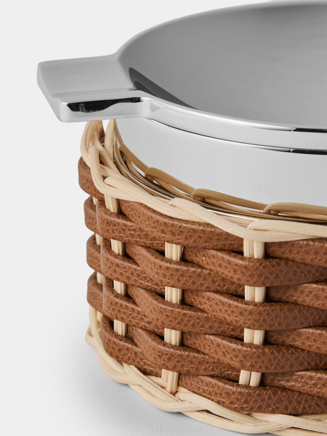 Pigment France - Toledo Leather and Rattan Ashtray - Brown - ABASK