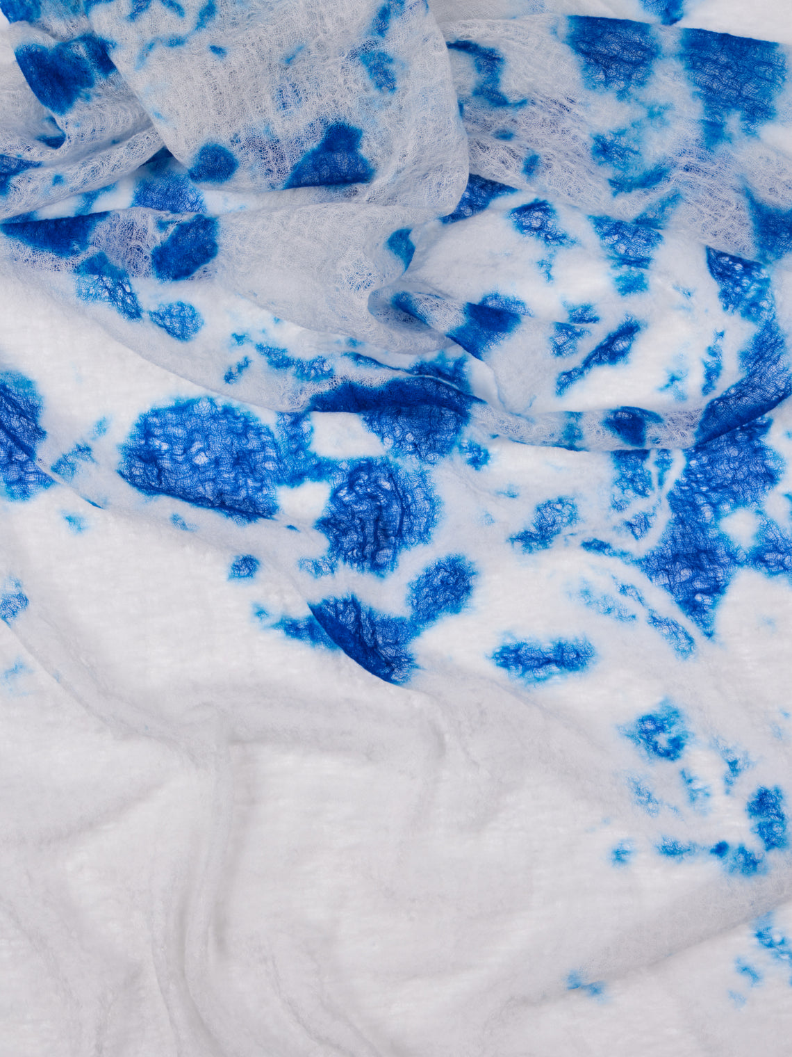 Suzusan - Shibori Cashmere Featherweight Shawl (94.5in/2.4m) - Blue - ABASK