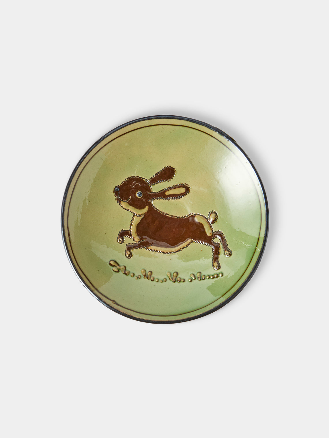 Poterie d’Évires - Animals Hand-Painted Ceramic Plates – 5.5in/14cm (Set of 4) - Green - ABASK