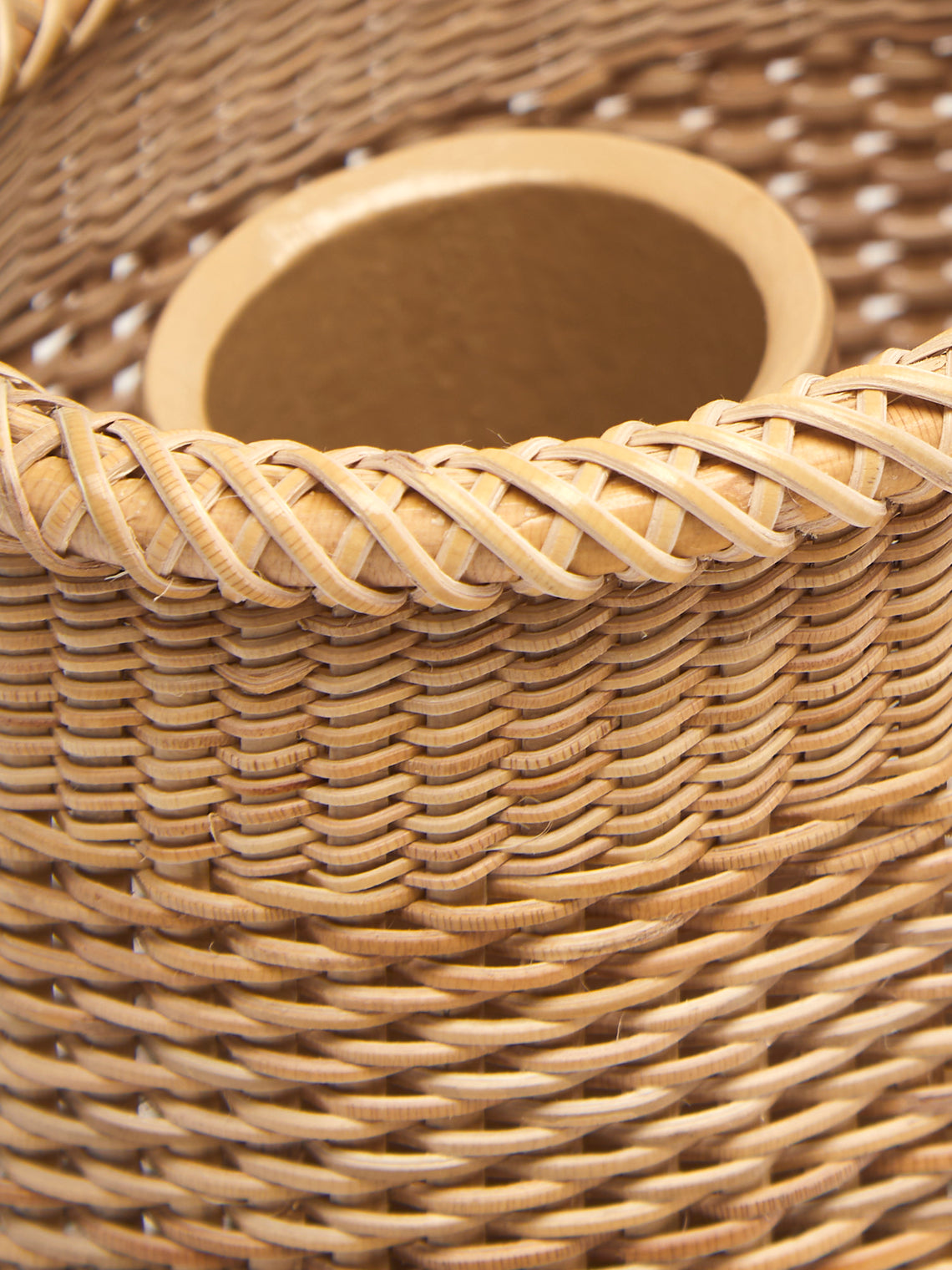 Junpei Kawaguchi - Hand-Braided Rattan Flower Basket - Brown - ABASK