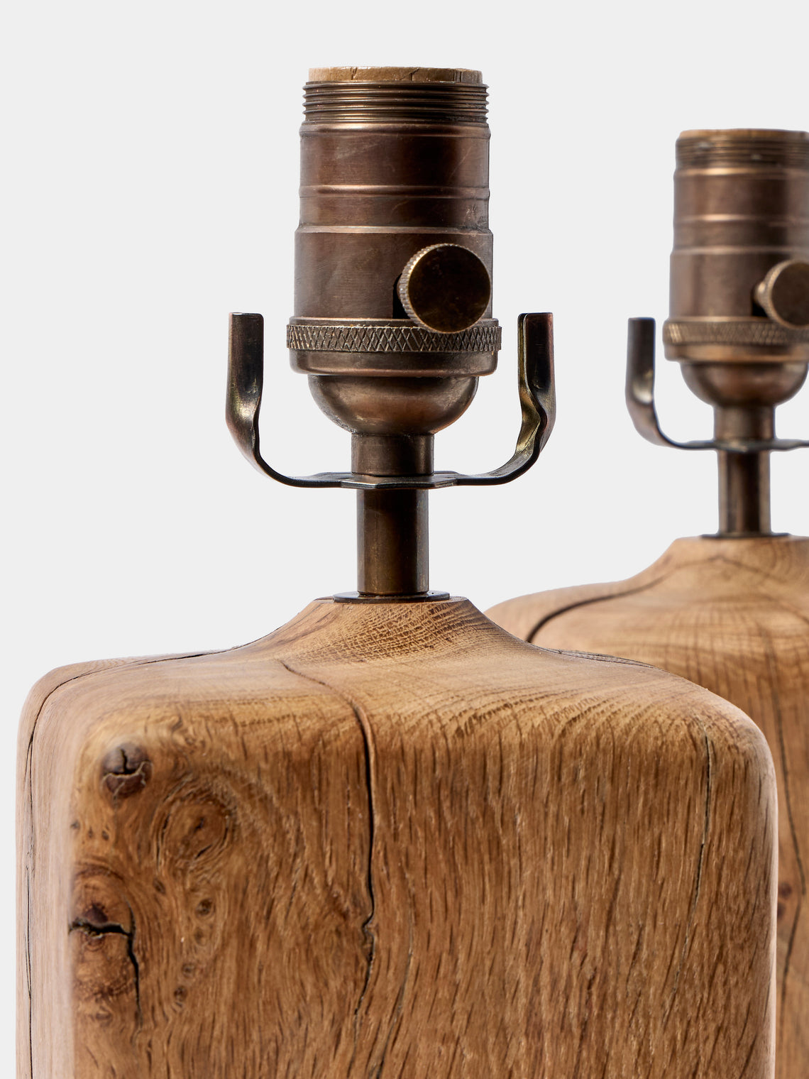 Jamie Gaunt Designs - | Set of 2 | No. 1 Natural Oak Mini Table Lamps - Natural - ABASK