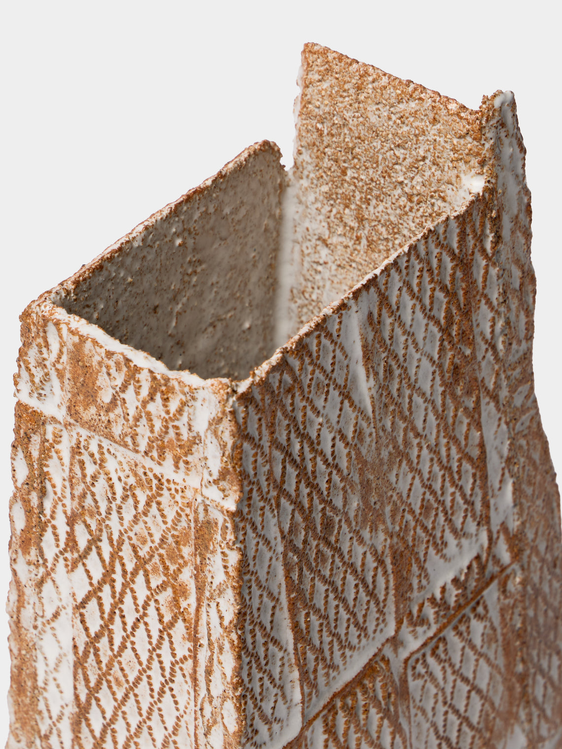 Ella Porter - Rust and Tin Hand-Built Stoneware Vessel (12in/31cm) - Red - ABASK