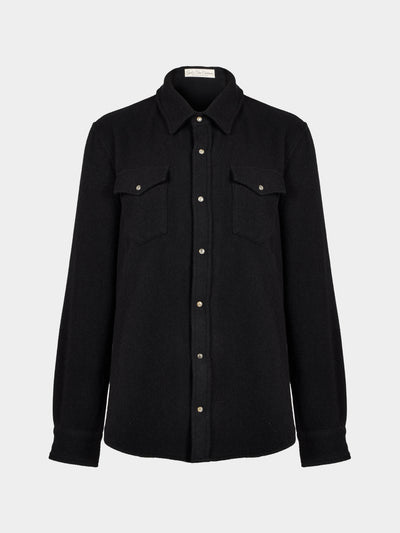 God's True Cashmere - Cashmere Shirt | Size: M - Black - ABASK - 