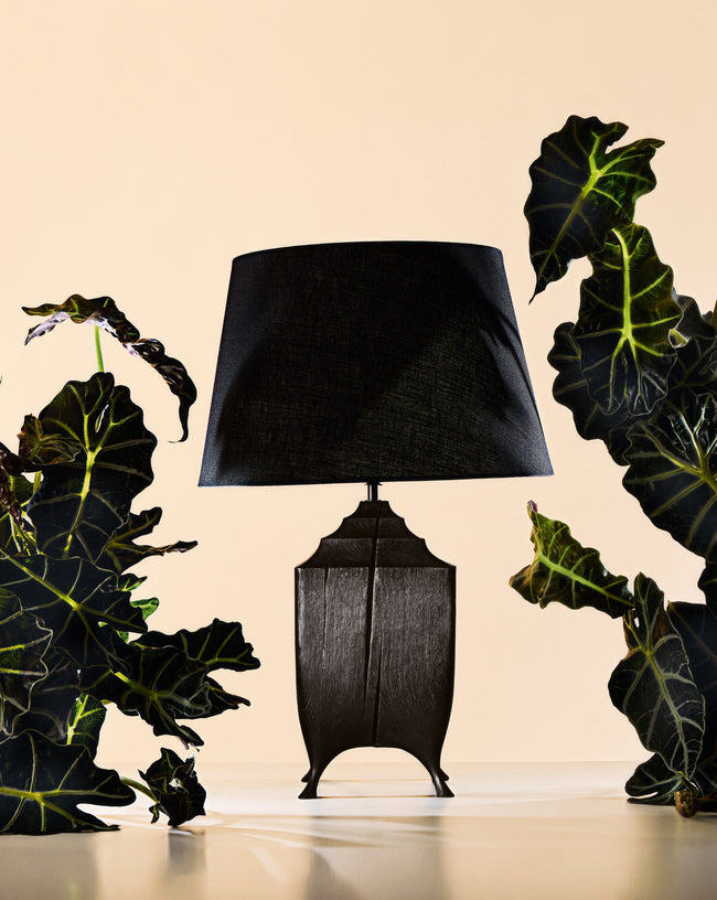 Jamie Gaunt Designs - No. 4 Scorched Oak XL Table Lamp - Black - ABASK