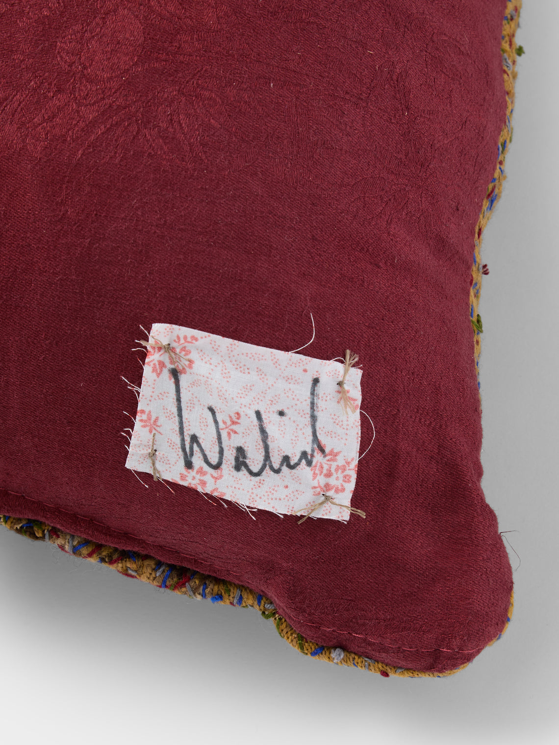 By Walid - 19th-Century French Needlepoint Damask Cushion (23in/58cm) - Multiple - ABASK