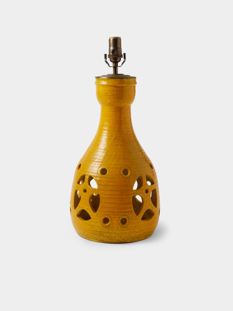 Antique and Vintage - 1960s Accolay Ceramic Table Lamp - Yellow - ABASK - 