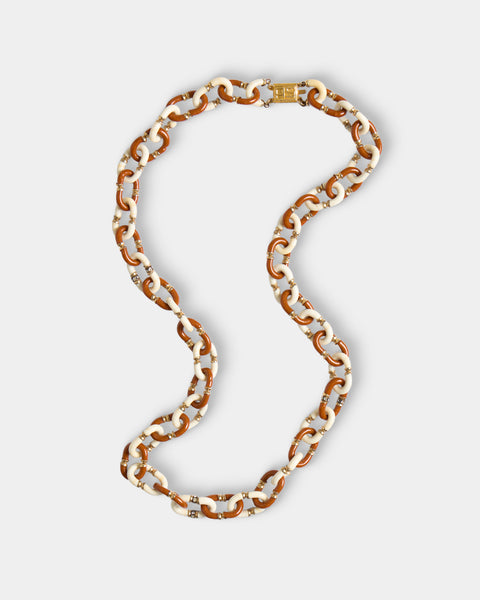 Mahnaz Collection - Women's Vintage 1960 Archimede Seguso Italian Glass and Metal Necklace - Brown - ABASK - 
