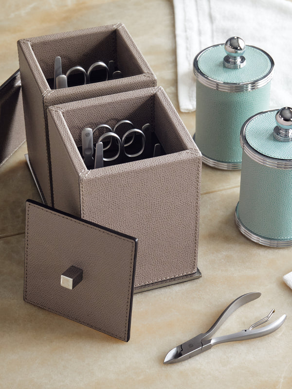 Giobagnara - Firenze Leather Manicure Set - Taupe - ABASK
