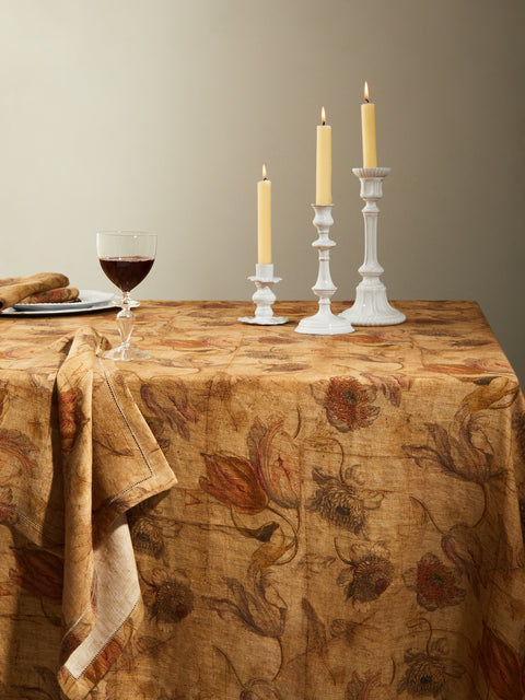 The House of Lyria - Tormento Linen Rectangular Tablecloth (138in/3.5m) - Natural - ABASK