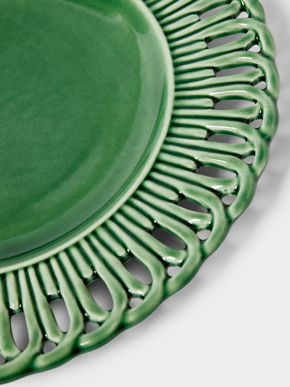 Verdolini - Arch Openwork Hand-Painted Ceramic Starter / Dessert Plate (8in/21cm) - Green - ABASK