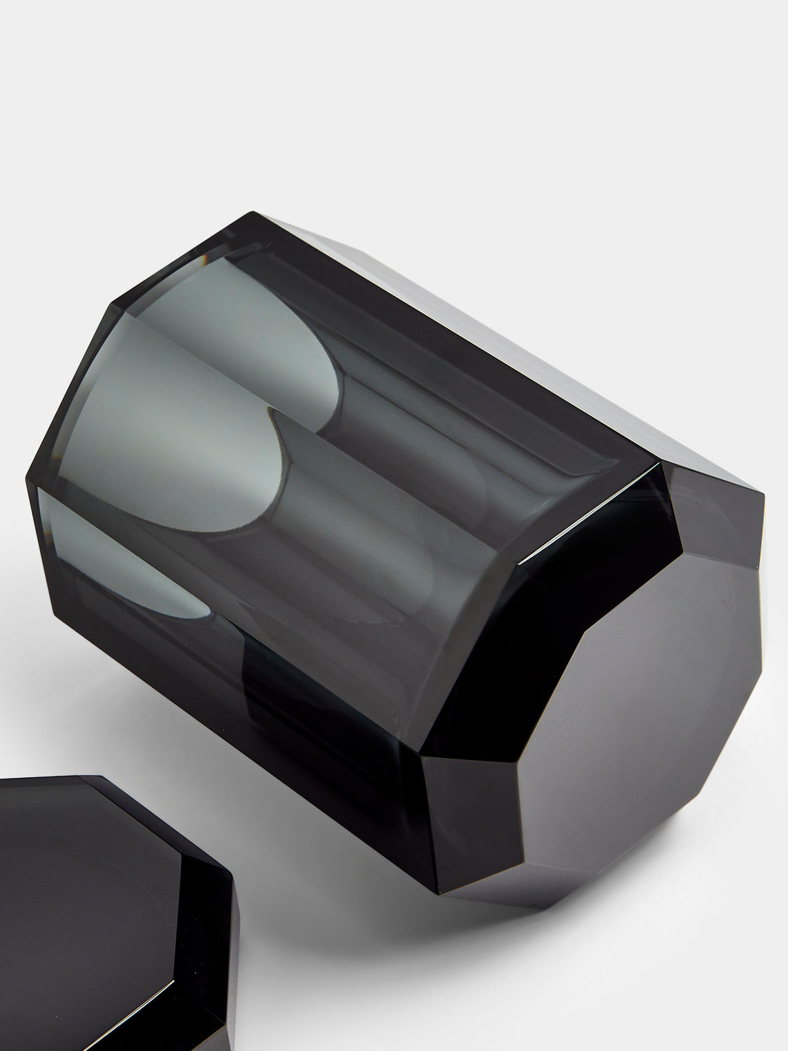 Decor Walther - Cut Crystal Lidded Jar - Black - ABASK