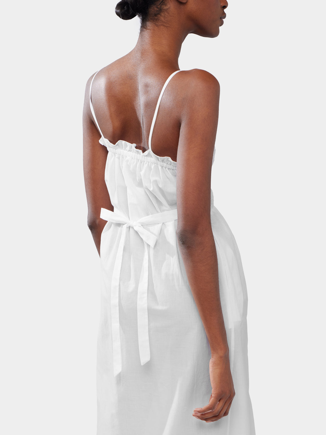 Loretta Caponi - Bianca Embroidered Cotton Dress | Size: S -  - ABASK